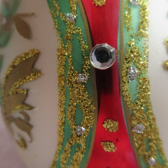 Unique Treasure Handcrafted Glass Faberge Inspired Ornament Jeweled Egg Ornament - Picture 10 of 12